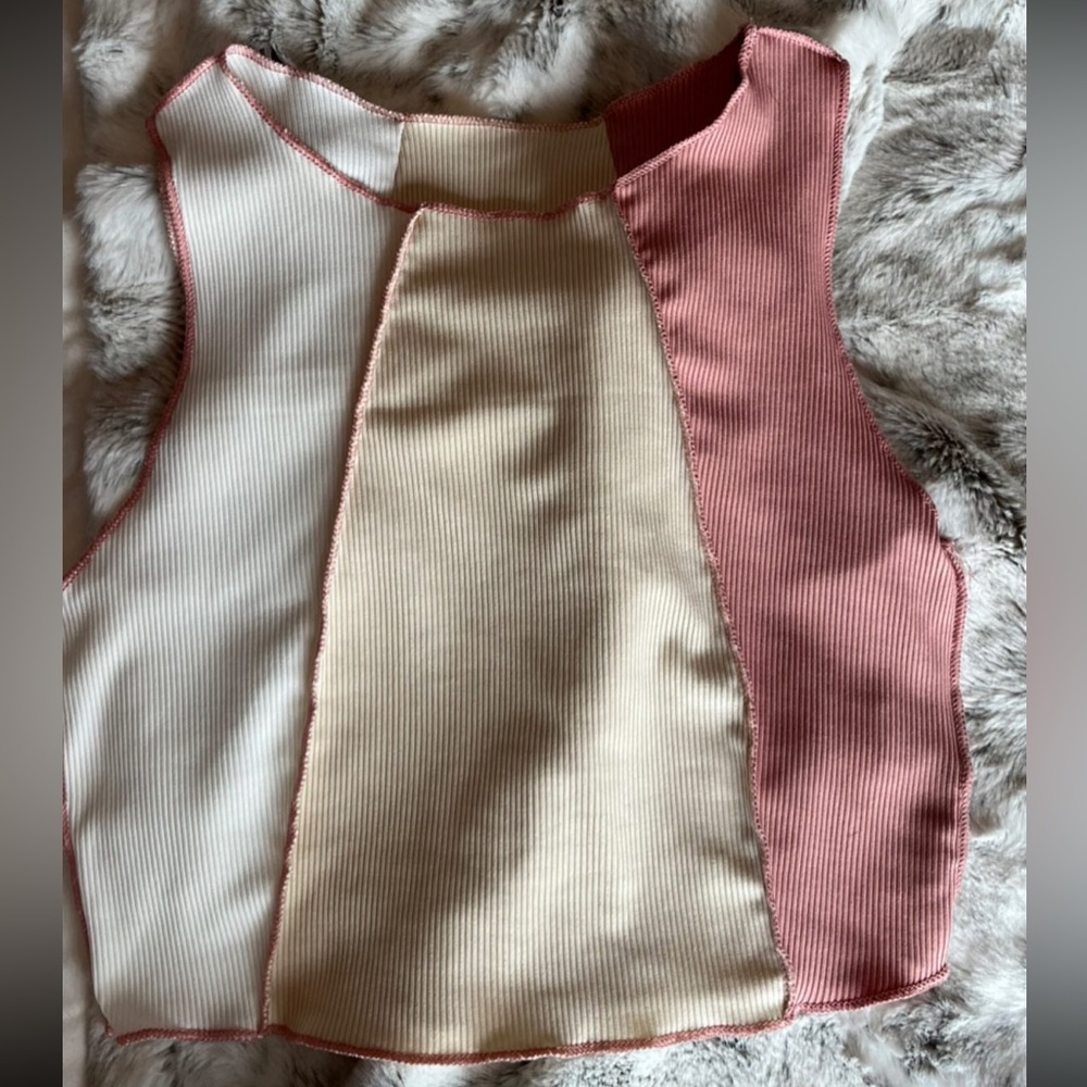 SHEIN pink and white tank top